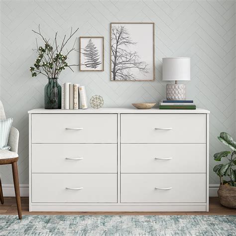 6 drawer white dresser